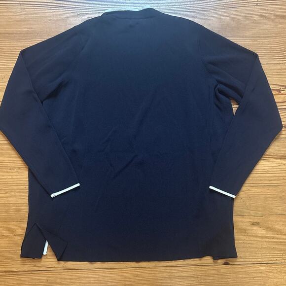 Dialogue black white trim open classic cardigan SIZE M - Picture 4 of 4